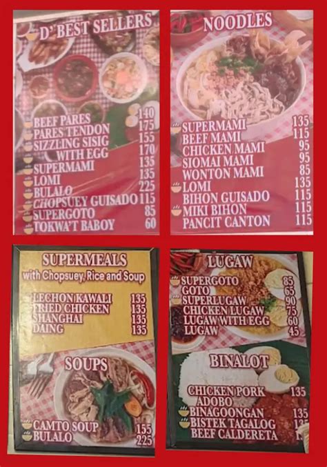 D' Original Pares Menu Philippines (2024) — Philippine Menus.